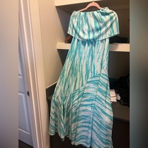 Blue Maxi Dress with a Slit